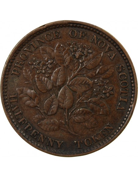 CANADA, NOUVELLE-ECOSSE, VICTORIA - JETON 1/2 PENNY 1856