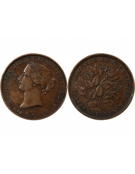 CANADA, NOUVELLE-ECOSSE, VICTORIA - JETON 1/2 PENNY 1856