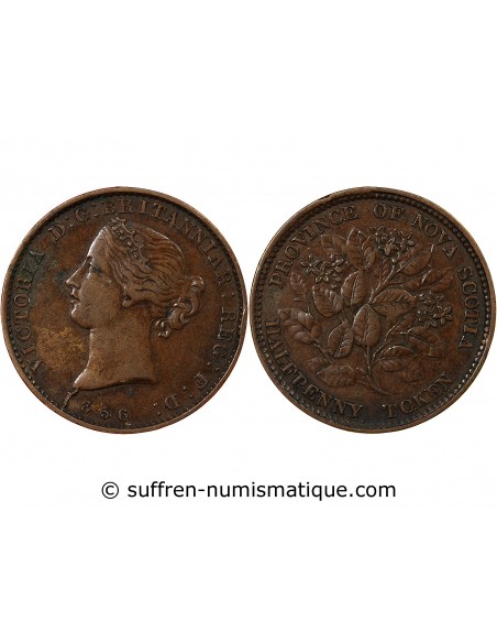 CANADA, NOUVELLE-ECOSSE, VICTORIA - JETON 1/2 PENNY 1856