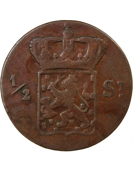 INDONESIE, WILLEM Ier - 1/2 STUIVER 1826 SURABAYA