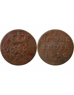 INDONESIE, WILLEM Ier - 1/2 STUIVER 1826 SURABAYA 2