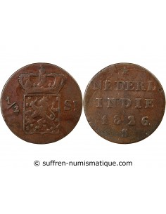 INDONESIE, WILLEM Ier - 1/2 STUIVER 1826 SURABAYA