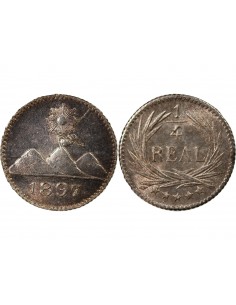 GUATEMALA - 1/4 REAL ARGENT 1897 2