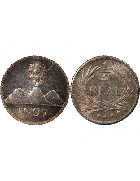 GUATEMALA - 1/4 REAL ARGENT 1897