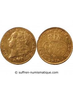 LOUIS XV - DOUBLE LOUIS D'OR AU BANDEAU 1744 BB STRASBOURG