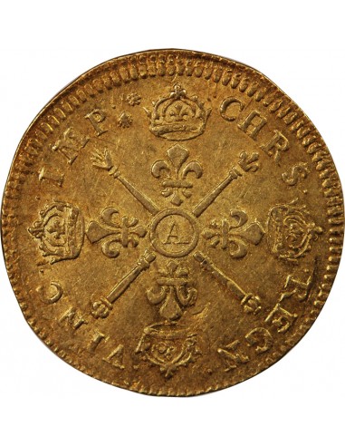 LOUIS XIV - LOUIS D'OR AUX INSIGNES 1704 A PARIS