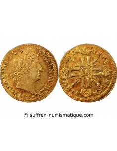 LOUIS XIV - LOUIS D'OR AUX 8 L ET INSIGNES 1702 H LA ROCHELLE