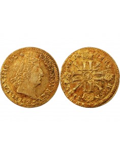 LOUIS XIV - LOUIS D'OR AUX 8 L ET INSIGNES 1702 H LA ROCHELLE 2