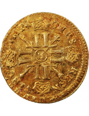 LOUIS XIV - LOUIS D'OR AUX 8 L ET INSIGNES 1702 H LA ROCHELLE