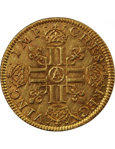 LOUIS XIII - LOUIS D'OR A LA MÈCHE LONGUE 1641 A PARIS