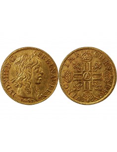 LOUIS XIII - LOUIS D'OR A LA MÈCHE LONGUE 1641 A PARIS 2