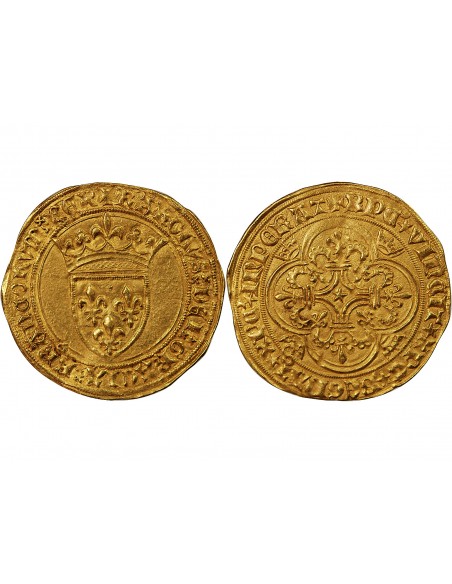 CHARLES VI LE FOU - ECU D'OR A LA COURONNE 1380 / 1422 PARIS