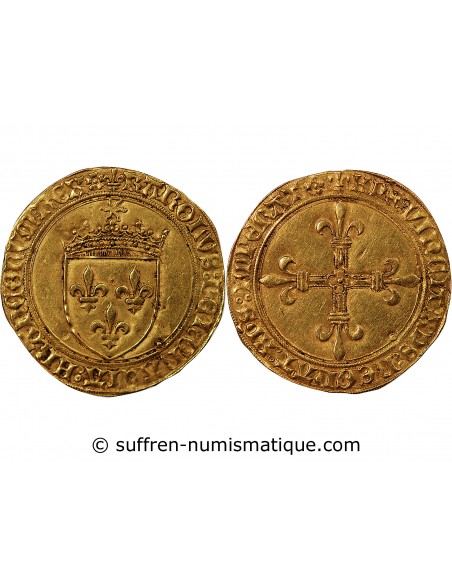 CHARLES VIII - ECU D'OR AU SOLEIL 1483 / 1498 LYON