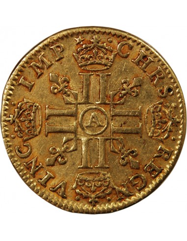 LOUIS XIII - 1/2 LOUIS D'OR A LA MÈCHE LONGUE 1641 A PARIS
