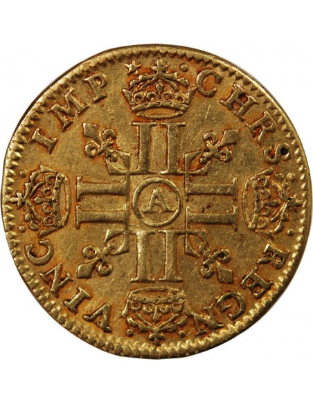 LOUIS XIII - 1/2 LOUIS D'OR A LA MÈCHE LONGUE 1641 A PARIS