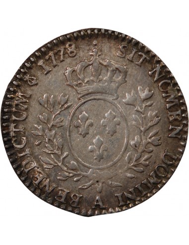 LOUIS XVI - 1/10 ECU AUX BRANCHES D'OLIVIER 1778 A PARIS