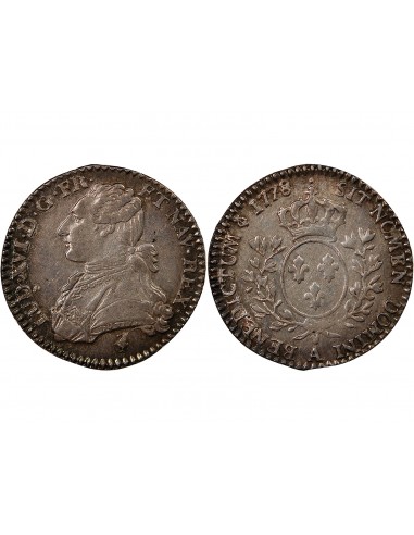 LOUIS XVI - 1/10 ECU AUX BRANCHES D'OLIVIER 1778 A PARIS