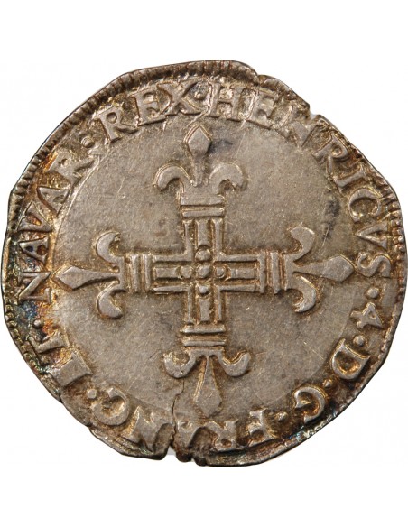 HENRI IV - 1/4 ECU DE NAVARRE ARGENT 1604 SAINT-PALAIS