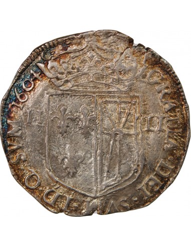 HENRI IV - 1/4 ECU DE NAVARRE ARGENT 1604 SAINT-PALAIS