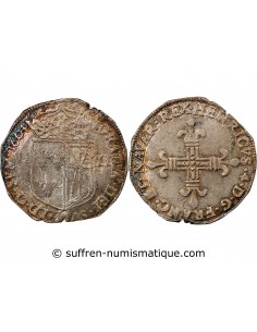 HENRI IV - 1/4 ECU DE NAVARRE ARGENT 1604 SAINT-PALAIS