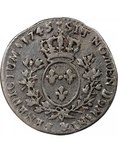 LOUIS XV﻿ - 1/10 ECU AU BANDEAU 1745 & AIX