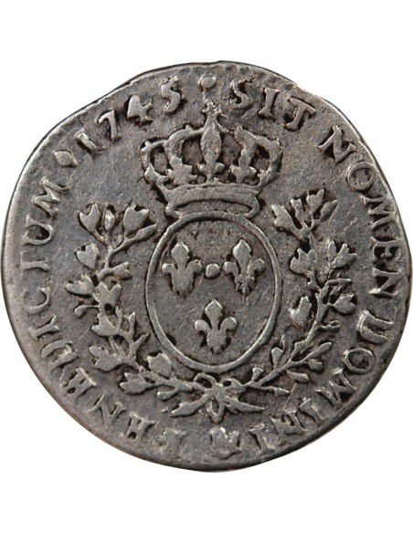 LOUIS XV﻿ - 1/10 ECU AU BANDEAU 1745 & AIX
