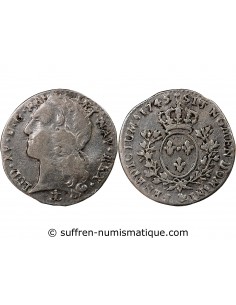 LOUIS XV﻿ - 1/10 ECU AU BANDEAU 1745 & AIX