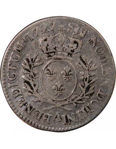 LOUIS XV - 1/5 ECU AUX BRANCHES D'OLIVIER 1727 A PARIS