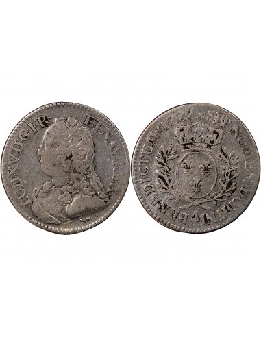 LOUIS XV - 1/5 ECU AUX BRANCHES D'OLIVIER 1727 A PARIS