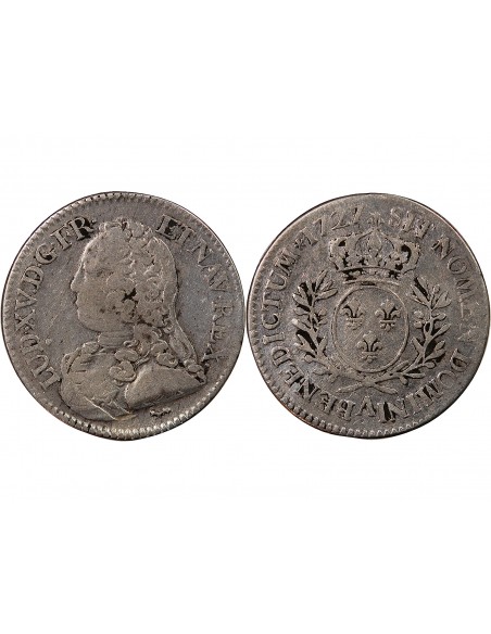 LOUIS XV - 1/5 ECU AUX BRANCHES D'OLIVIER 1727 A PARIS