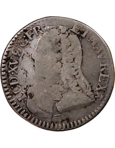 LOUIS XV - 1/5 ECU AUX BRANCHES D'OLIVIER 1729 M TOULOUSE