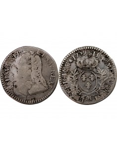 LOUIS XV - 1/5 ECU AUX BRANCHES D'OLIVIER 1729 M TOULOUSE 2