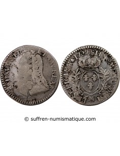 LOUIS XV - 1/5 ECU AUX BRANCHES D'OLIVIER 1729 M TOULOUSE