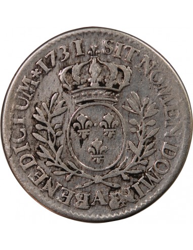LOUIS XV - 1/5 ECU AUX BRANCHES D'OLIVIER 1731 A PARIS