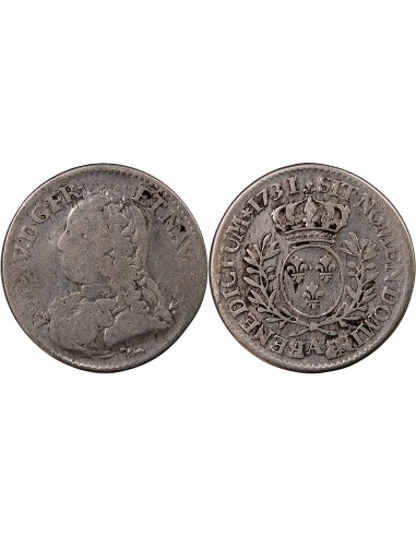 LOUIS XV - 1/5 ECU AUX BRANCHES D'OLIVIER 1731 A PARIS