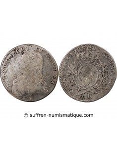 LOUIS XV - 1/2 ECU AUX BRANCHES D'OLIVIER 1729 K BORDEAUX