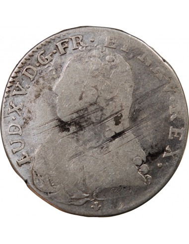 LOUIS XV - 1/2 ECU AUX BRANCHES D'OLIVIER 1729 K BORDEAUX