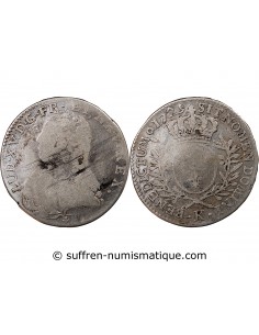 LOUIS XV - 1/2 ECU AUX BRANCHES D'OLIVIER 1729 K BORDEAUX