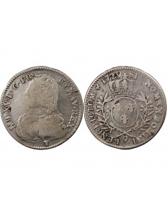 LOUIS XV - 1/2 ECU AUX BRANCHES D'OLIVIER 1729 RENNES 2