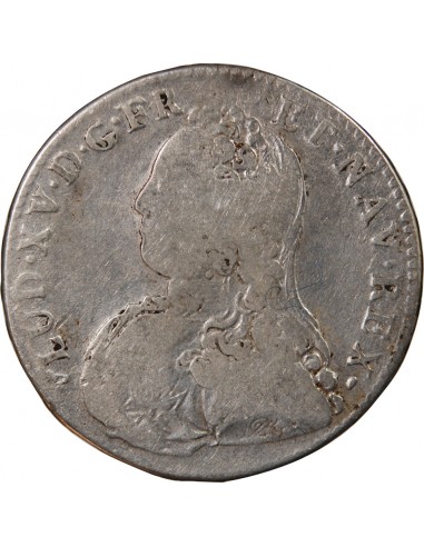 LOUIS XV - 1/2 ECU AUX BRANCHES D'OLIVIER 1730 B ROUEN