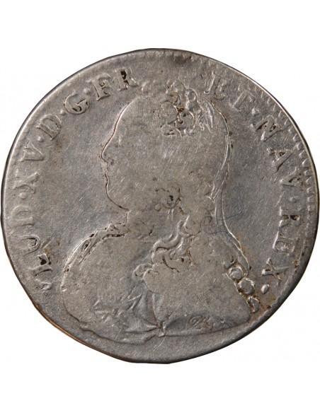 LOUIS XV - 1/2 ECU AUX BRANCHES D'OLIVIER 1730 B ROUEN