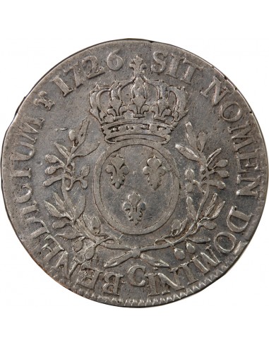 LOUIS XV - ECU AUX BRANCHES D'OLIVIER 1726 C CAEN