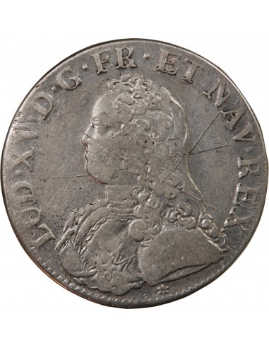 LOUIS XV - ECU AUX BRANCHES D'OLIVIER 1726 C CAEN