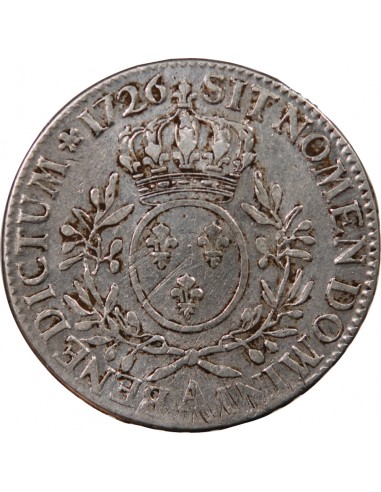 LOUIS XV - ECU AUX BRANCHES D'OLIVIER 1726 A PARIS