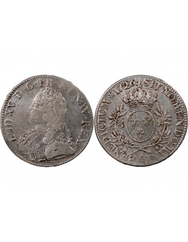 LOUIS XV - ECU AUX BRANCHES D'OLIVIER 1726 A PARIS