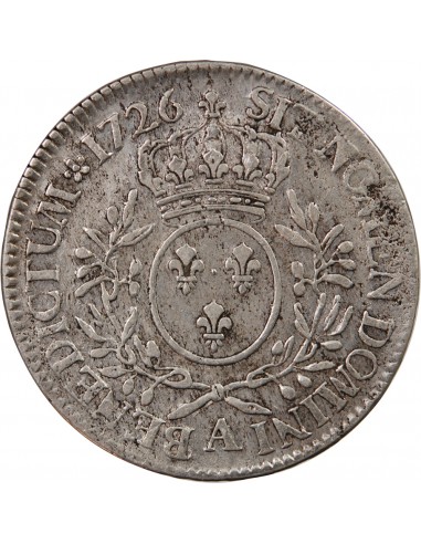 LOUIS XV - ECU AUX BRANCHES D'OLIVIER 1726 A PARIS