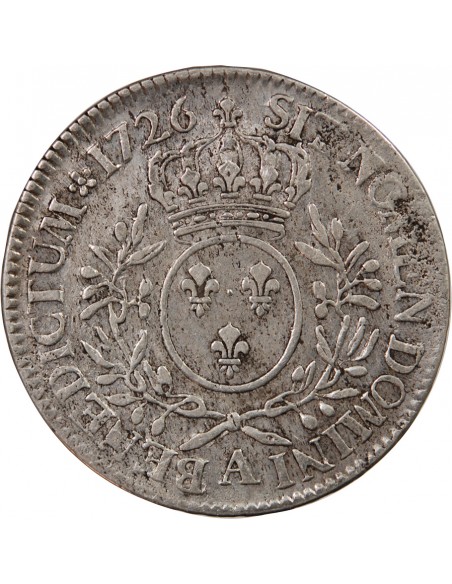 LOUIS XV - ECU AUX BRANCHES D'OLIVIER 1726 A PARIS