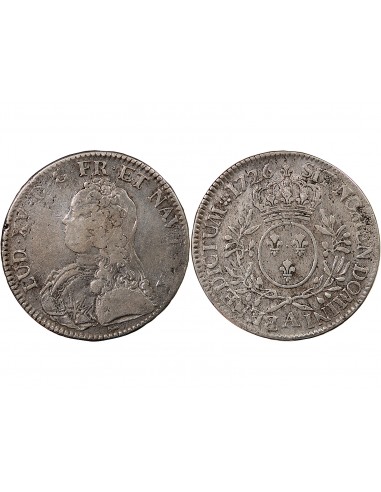 LOUIS XV - ECU AUX BRANCHES D'OLIVIER 1726 A PARIS