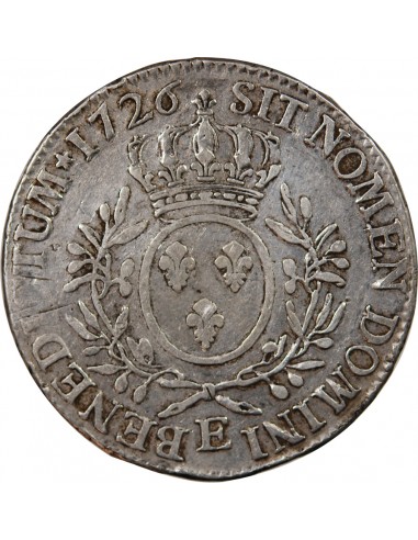 LOUIS XV - ECU AUX BRANCHES D'OLIVIER 1726 E TOURS