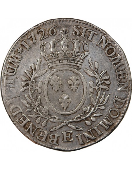 LOUIS XV - ECU AUX BRANCHES D'OLIVIER 1726 E TOURS